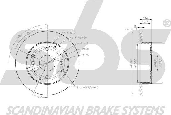 SBS 1815202668 - Brake Disc autospares.lv