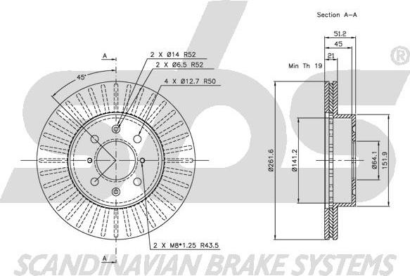 SBS 1815202608 - Brake Disc autospares.lv