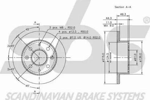 SBS 1815202603 - Brake Disc autospares.lv