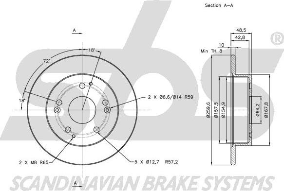 SBS 1815312634 - Brake Disc autospares.lv