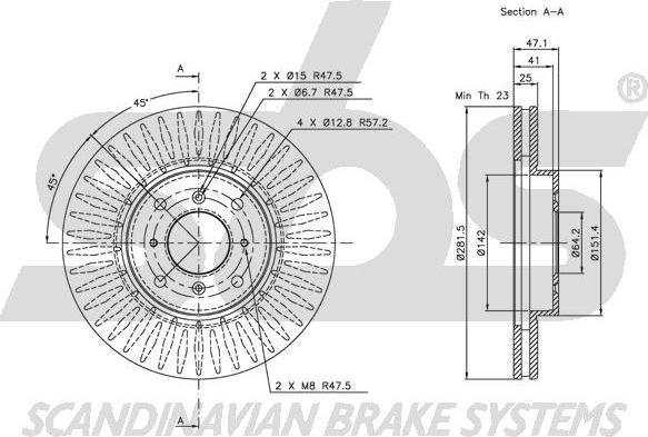 SBS 1815202625 - Brake Disc autospares.lv