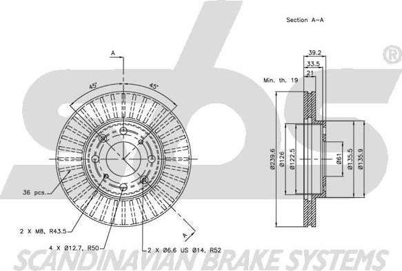 SBS 1815312628 - Brake Disc autospares.lv