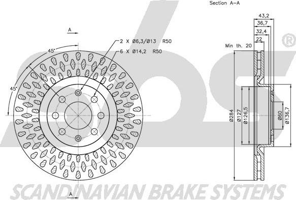 SBS 1815202350 - Brake Disc autospares.lv