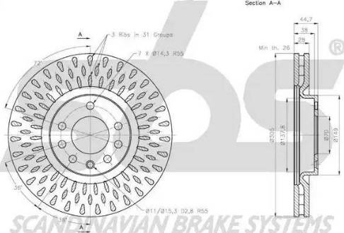 SBS 1815312353 - Brake Disc autospares.lv