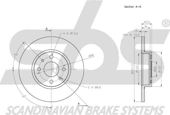 SBS 1815202365 - Brake Disc autospares.lv