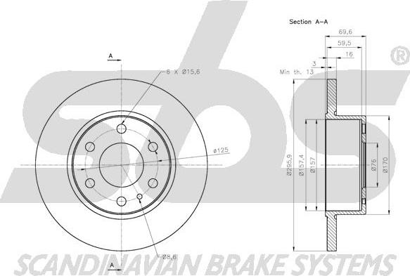 SBS 1815202360 - Brake Disc autospares.lv