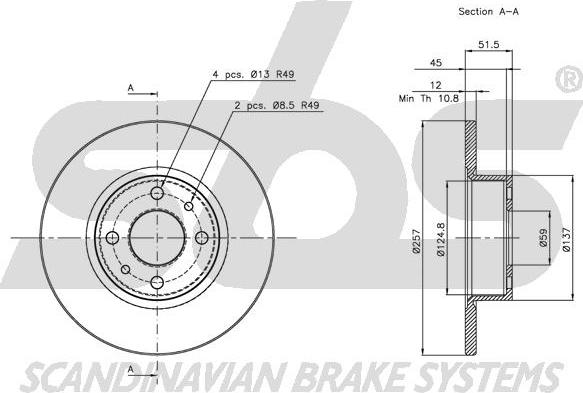 SBS 1815202316 - Brake Disc autospares.lv