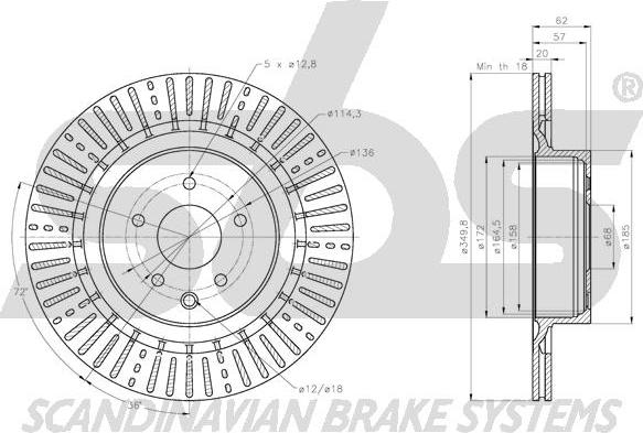 SBS 1815312293 - Brake Disc autospares.lv