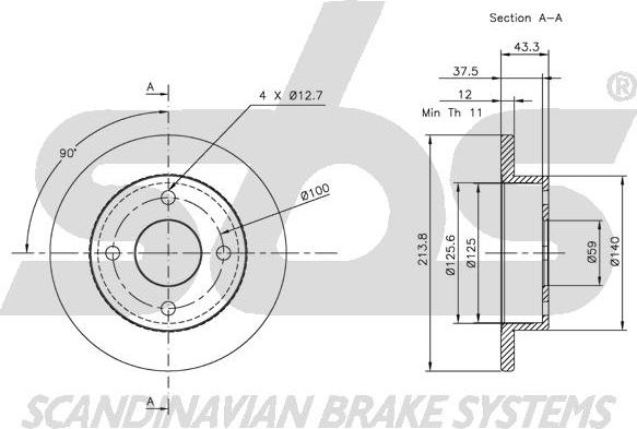 SBS 1815202212 - Brake Disc autospares.lv