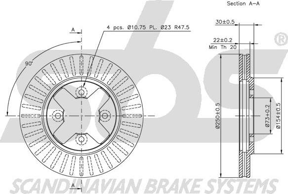 SBS 1815202238 - Brake Disc autospares.lv