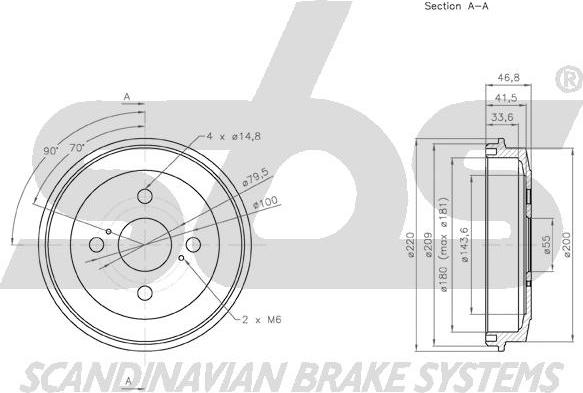 SBS 1825259909 - Brake Drum autospares.lv