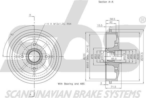 SBS 1825251915 - Brake Drum autospares.lv