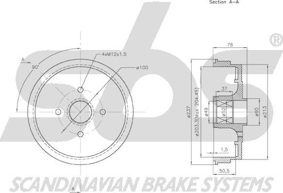 SBS 1825253931 - Brake Drum autospares.lv