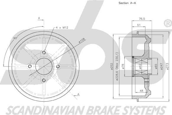 SBS 1825253715 - Brake Drum autospares.lv