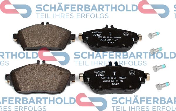 Schferbarthold 315 12 269 01 11 - Brake Pad Set, disc brake autospares.lv