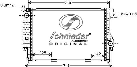 SCHNIEDER AUTOTECH BMS33.00006 - Radiator, engine cooling autospares.lv