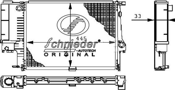 SCHNIEDER AUTOTECH BMS33.00008 - Radiator, engine cooling autospares.lv