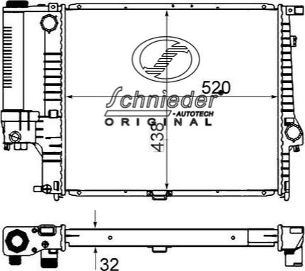 SCHNIEDER AUTOTECH BMS33.00010 - Radiator, engine cooling autospares.lv