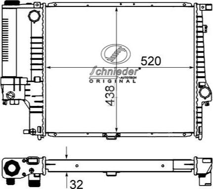 SCHNIEDER AUTOTECH BMS33.00011 - Radiator, engine cooling autospares.lv