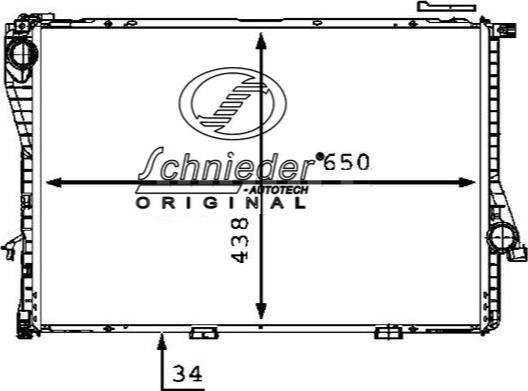 SCHNIEDER AUTOTECH BMS33.00017 - Radiator, engine cooling autospares.lv