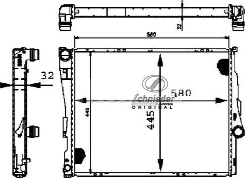 SCHNIEDER AUTOTECH BMS33.00024 - Radiator, engine cooling autospares.lv