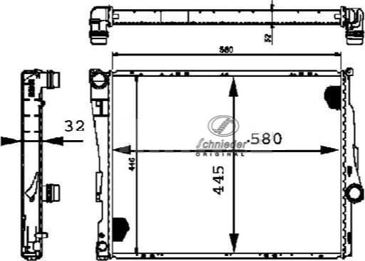 SCHNIEDER AUTOTECH BMS33.00021 - Radiator, engine cooling autospares.lv