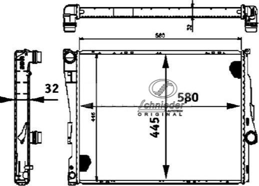 SCHNIEDER AUTOTECH BMS33.00023 - Radiator, engine cooling autospares.lv