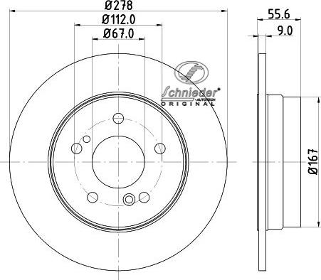 SCHNIEDER AUTOTECH BZS55.00052 - Brake Disc autospares.lv