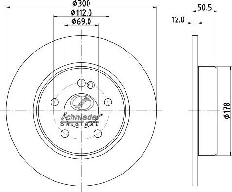 SCHNIEDER AUTOTECH BZS55.00383 - Brake Disc autospares.lv