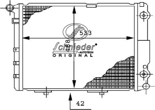 SCHNIEDER AUTOTECH BZS33.00223 - Radiator, engine cooling autospares.lv