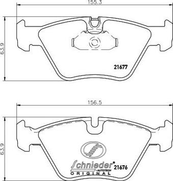 SCHNIEDER AUTOTECH SBP007-961 - Brake Pad Set, disc brake autospares.lv