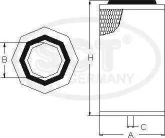 SCT-MANNOL SB 024 - Air Filter, engine autospares.lv