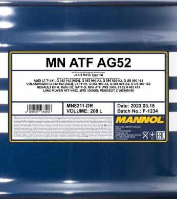 SCT-MANNOL MN8211-DR - Transmission Oil autospares.lv