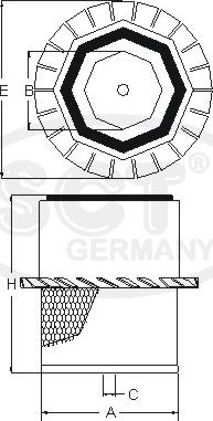 SCT-MANNOL SB 937 - Air Filter, engine autospares.lv