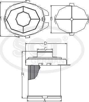 SCT-MANNOL SB 090 - Air Filter, engine autospares.lv