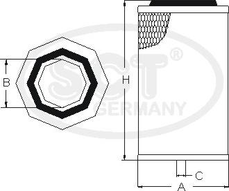 SCT-MANNOL SB 621 - Air Filter, engine autospares.lv