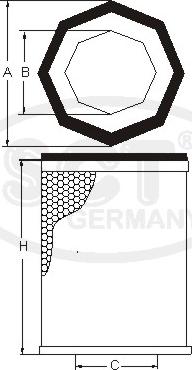 SCT-MANNOL SB 076 - Air Filter, engine autospares.lv