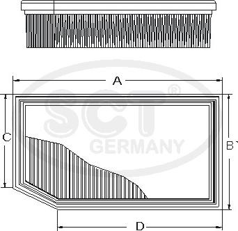 SCT-MANNOL SB 2186/1 - Air Filter, engine autospares.lv