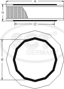 SCT-MANNOL SB 2024 - Air Filter, engine autospares.lv