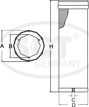 SCT-MANNOL SW 3856 - Secondary Air Filter autospares.lv