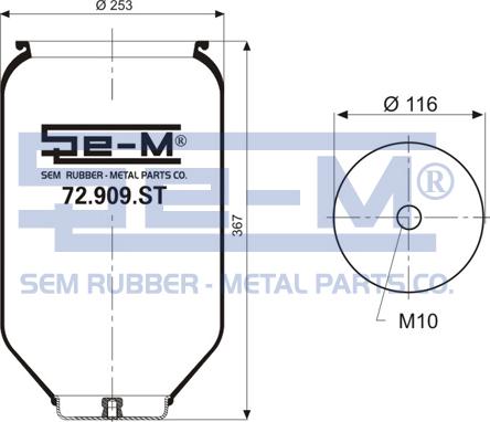 Sem Lastik 72.909.ST - Bellow, air suspension autospares.lv