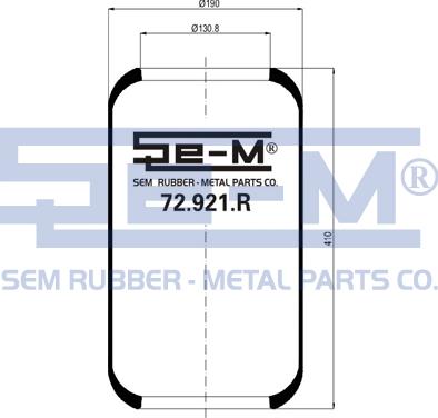 Sem Lastik 72.921.R - Bellow, air suspension autospares.lv