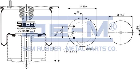 Sem Lastik 72.4420.C01 - Bellow, air suspension autospares.lv