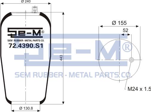 Sem Lastik 72.4390.S1 - Bellow, air suspension autospares.lv