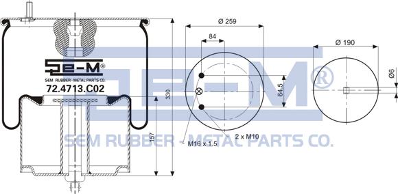 Sem Lastik 72.4713.C02 - Bellow, air suspension autospares.lv