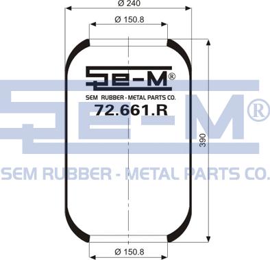 Sem Lastik 72.661.R - Bellow, air suspension autospares.lv