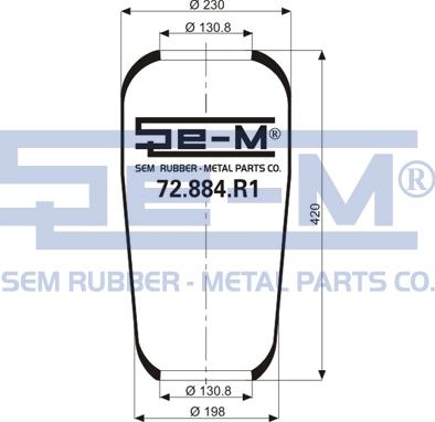 Sem Lastik 72.884.R1 - Bellow, air suspension autospares.lv