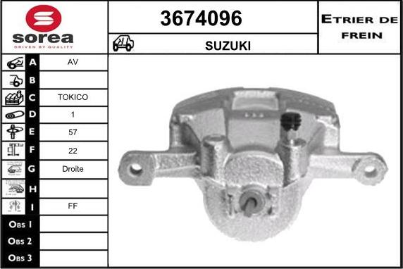 Sera 3674096 - Brake Caliper autospares.lv