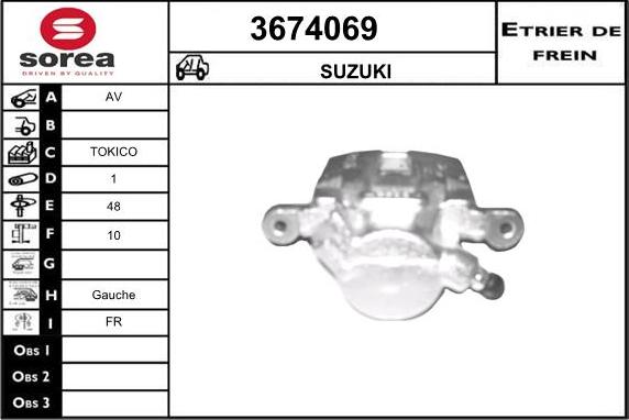 Sera 3674069 - Brake Caliper autospares.lv