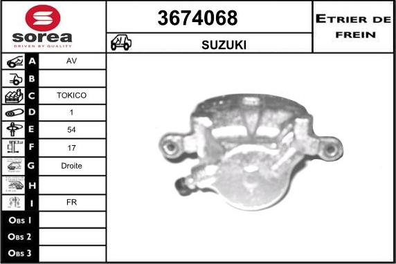 Sera 3674068 - Brake Caliper autospares.lv